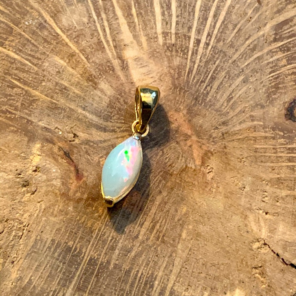 14k gold and opal charm
